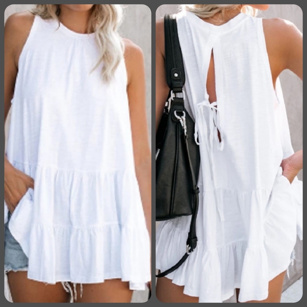 NIB Bohemian Ruffled Summer Tank